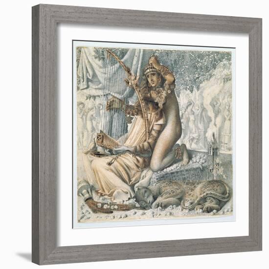 'Babylon Hath Been a Golden Cup', 1859 (Pen, Black & Brown Ink over Traces of Pencil on Paper)-Simeon Solomon-Framed Giclee Print