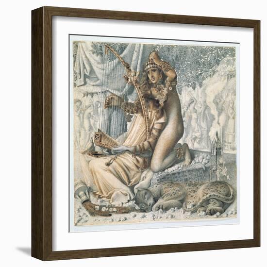 'Babylon Hath Been a Golden Cup', 1859 (Pen, Black & Brown Ink over Traces of Pencil on Paper)-Simeon Solomon-Framed Giclee Print