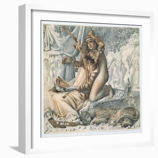 'Babylon Hath Been a Golden Cup', 1859 (Pen, Black & Brown Ink over Traces of Pencil on Paper)-Simeon Solomon-Framed Giclee Print