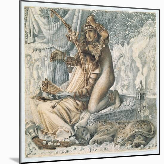 'Babylon Hath Been a Golden Cup', 1859 (Pen, Black & Brown Ink over Traces of Pencil on Paper)-Simeon Solomon-Mounted Giclee Print