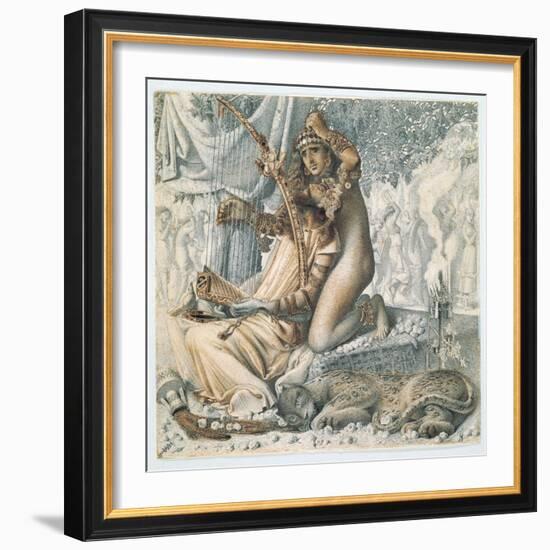 'Babylon Hath Been a Golden Cup', 1859 (Pen, Black & Brown Ink over Traces of Pencil on Paper)-Simeon Solomon-Framed Giclee Print