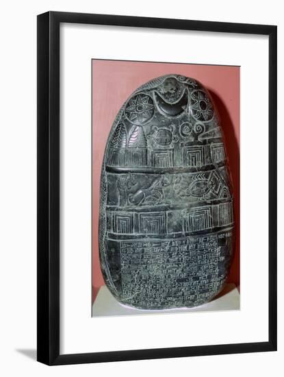 Babylonian boundary-stone recording a gift of land. Artist: Unknown-Unknown-Framed Giclee Print