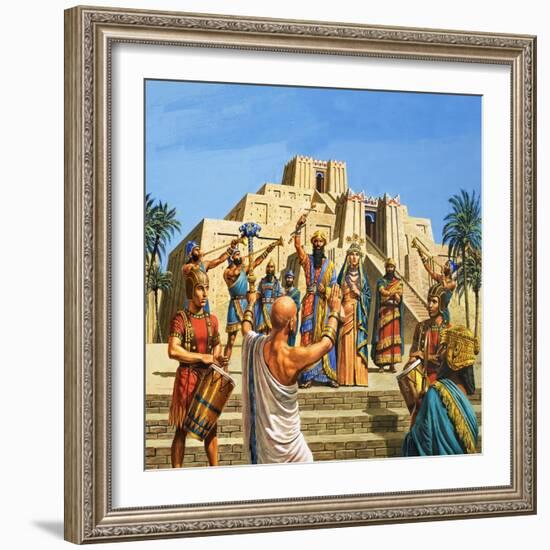 Babylonian Temple Raised to the Glory of Sargon-Roger Payne-Framed Giclee Print