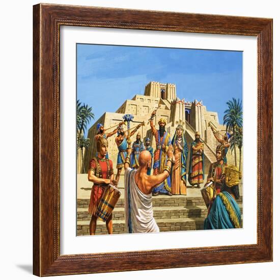 Babylonian Temple Raised to the Glory of Sargon-Roger Payne-Framed Giclee Print