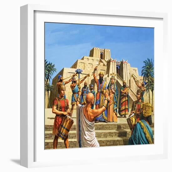 Babylonian Temple Raised to the Glory of Sargon-Roger Payne-Framed Giclee Print