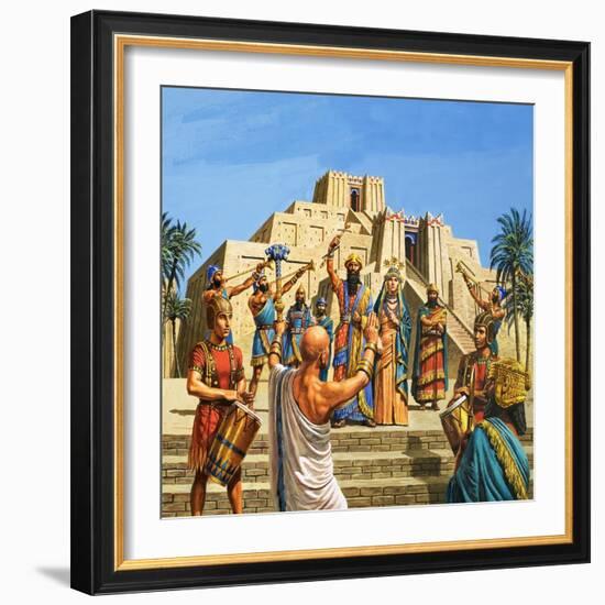 Babylonian Temple Raised to the Glory of Sargon-Roger Payne-Framed Giclee Print