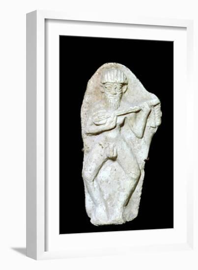 Babylonian terracotta figure of a male musician. Artist: Unknown-Unknown-Framed Giclee Print