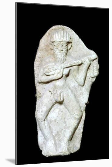 Babylonian terracotta figure of a male musician. Artist: Unknown-Unknown-Mounted Giclee Print