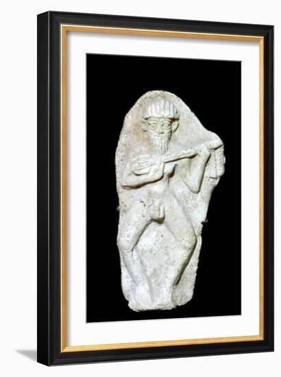 Babylonian terracotta figure of a male musician. Artist: Unknown-Unknown-Framed Giclee Print