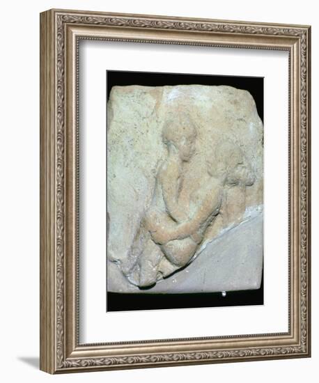 Babylonian terracotta plaque showing ritual fornication. Artist: Unknown-Unknown-Framed Giclee Print