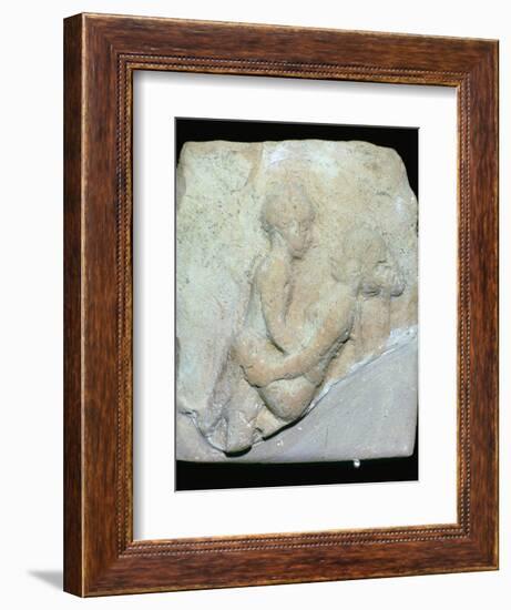 Babylonian terracotta plaque showing ritual fornication. Artist: Unknown-Unknown-Framed Giclee Print