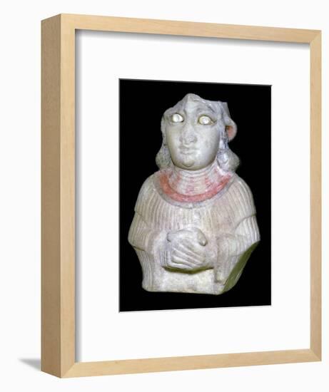 Babylonian white marble figure of a woman, 30th century BC Artist: Unknown-Unknown-Framed Giclee Print