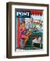 "Babysitter at Beach Stand" Saturday Evening Post Cover, August 28, 1954-George Hughes-Framed Giclee Print