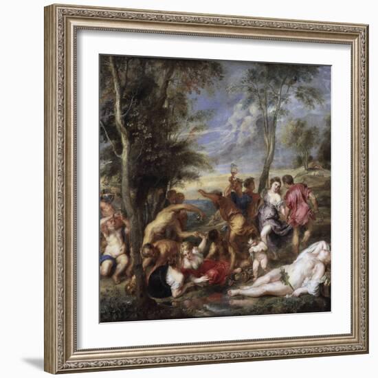 Bacchanal at Andros by Peter Paul Rubens-null-Framed Photographic Print