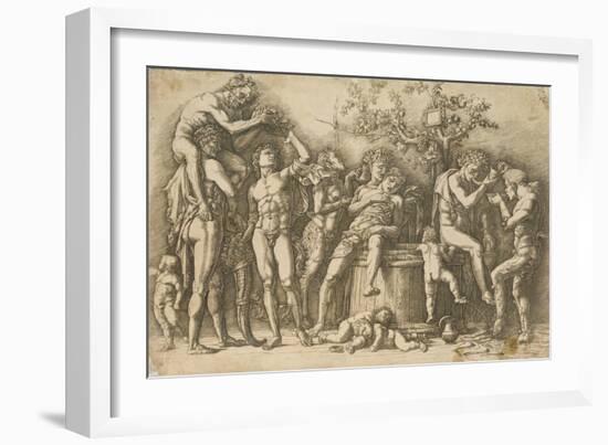 Bacchanal with a Wine Vat, c.1470-90-Andrea Mantegna-Framed Giclee Print