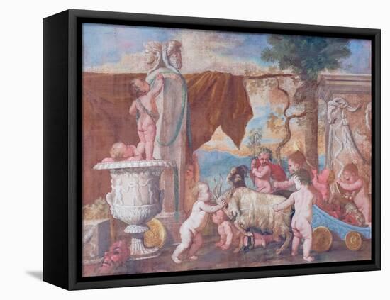 Bacchanal with Cherubs, 17Th Century (Oil on Canvas)-Nicolas Poussin-Framed Premier Image Canvas