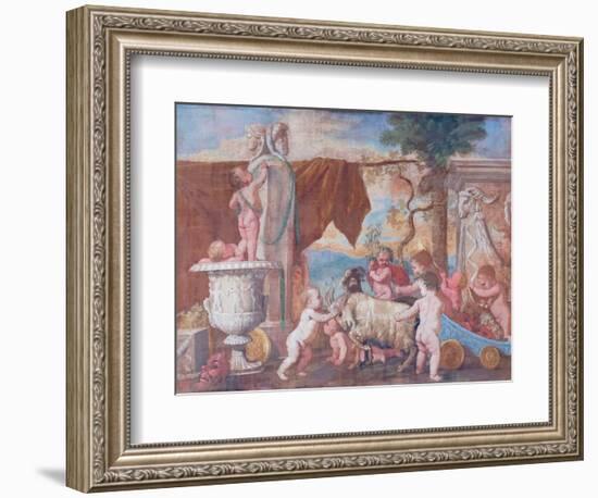 Bacchanal with Cherubs, 17Th Century (Oil on Canvas)-Nicolas Poussin-Framed Giclee Print