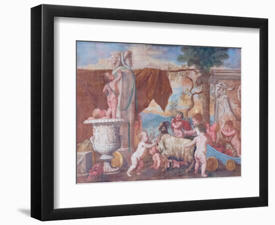 Bacchanal with Cherubs, 17Th Century (Oil on Canvas)-Nicolas Poussin-Framed Giclee Print