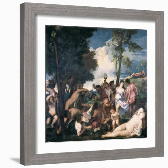 Bacchanal-Titian (Tiziano Vecelli)-Framed Art Print