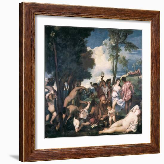 Bacchanal-Titian (Tiziano Vecelli)-Framed Art Print