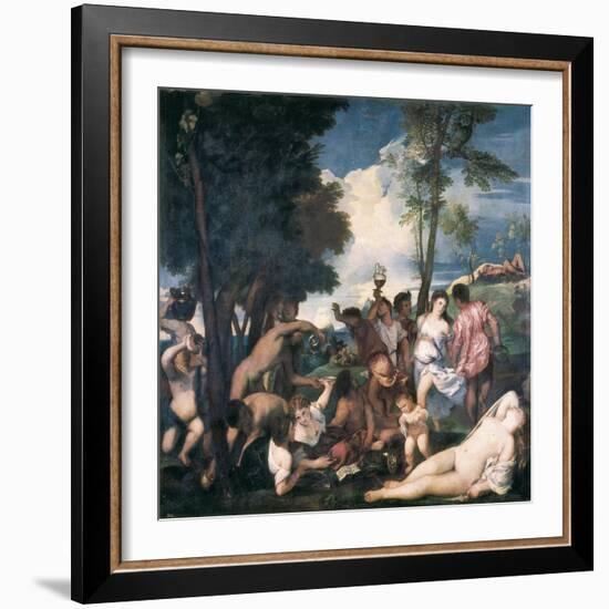 Bacchanal-Titian (Tiziano Vecelli)-Framed Art Print