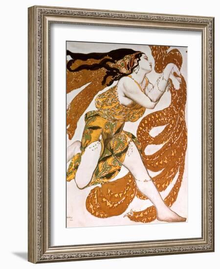 Bacchante, Costume Design for a Ballets Russes Production of Tcherepnin's Narcisse, 1911-Leon Bakst-Framed Giclee Print