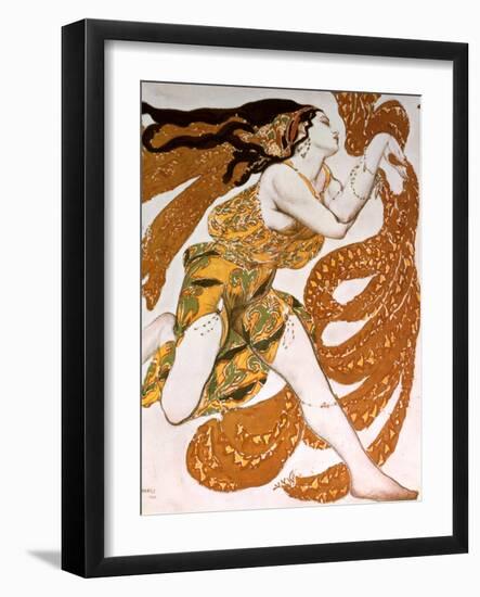 Bacchante, Costume Design for a Ballets Russes Production of Tcherepnin's Narcisse, 1911-Leon Bakst-Framed Giclee Print