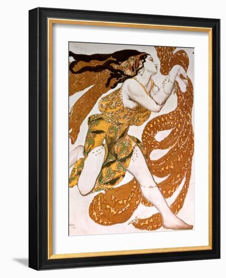 Bacchante, Costume Design for a Ballets Russes Production of Tcherepnin's Narcisse, 1911-Leon Bakst-Framed Giclee Print