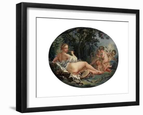 Bacchante Playing a Reed-Pipe, 18th Century-François Boucher-Framed Giclee Print