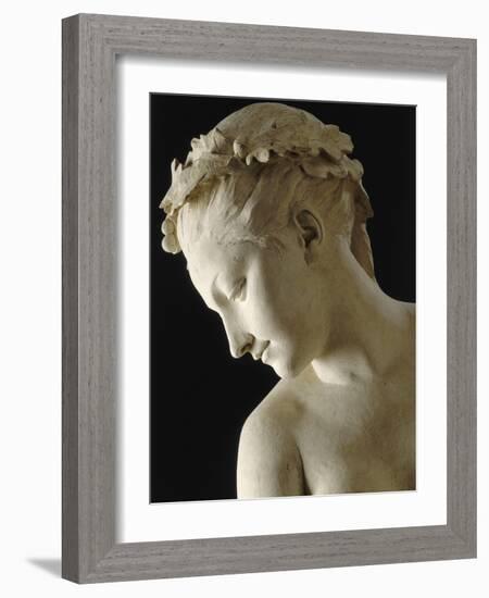 Bacchante tenant un tambour de basque, avec deux enfants-Augustin Pajou-Framed Giclee Print