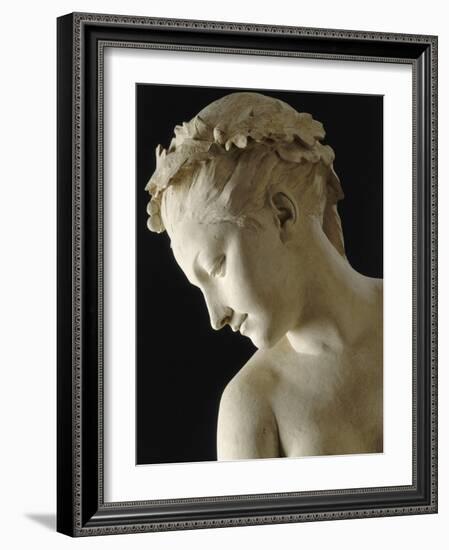 Bacchante tenant un tambour de basque, avec deux enfants-Augustin Pajou-Framed Giclee Print