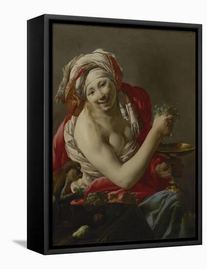 Bacchante with an Ape, 1627-Hendrick Ter Brugghen-Framed Premier Image Canvas