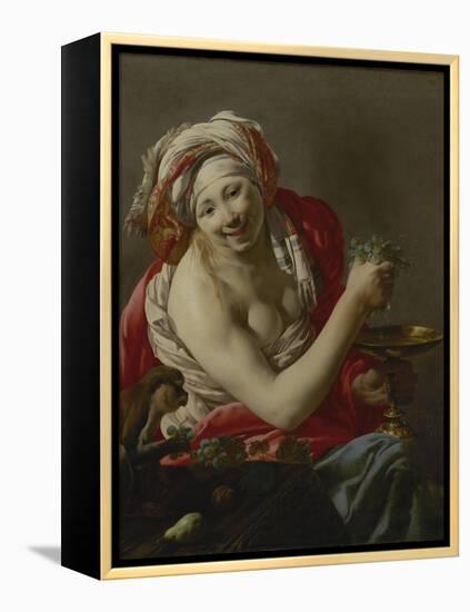 Bacchante with an Ape, 1627-Hendrick Ter Brugghen-Framed Premier Image Canvas