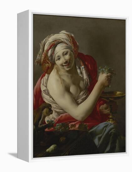 Bacchante with an Ape, 1627-Hendrick Ter Brugghen-Framed Premier Image Canvas