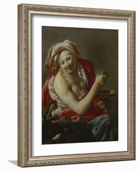 Bacchante with an Ape, 1627-Hendrick Ter Brugghen-Framed Giclee Print