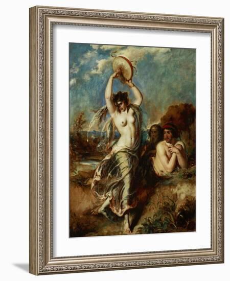 Bacchante with tambourine 1970-49.-William Etty-Framed Giclee Print