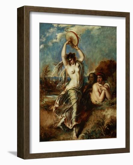 Bacchante with tambourine 1970-49.-William Etty-Framed Giclee Print