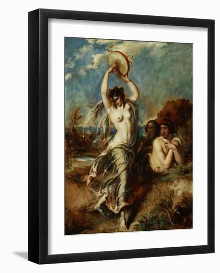 Bacchante with tambourine 1970-49.-William Etty-Framed Giclee Print