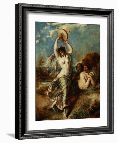 Bacchante with tambourine 1970-49.-William Etty-Framed Giclee Print