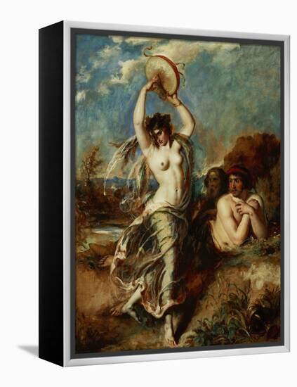 Bacchante with tambourine 1970-49.-William Etty-Framed Premier Image Canvas