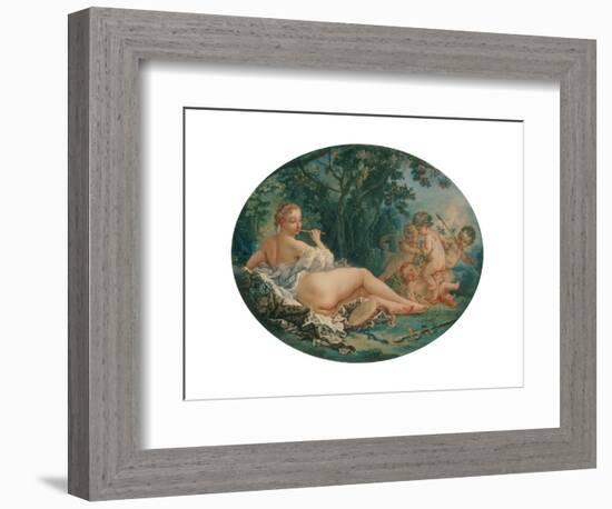 Bacchantin beim Flötenspiel-François Boucher-Framed Giclee Print