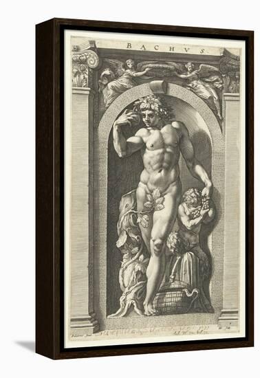 Bacchus, 1592-Hendrik Goltzius-Framed Premier Image Canvas