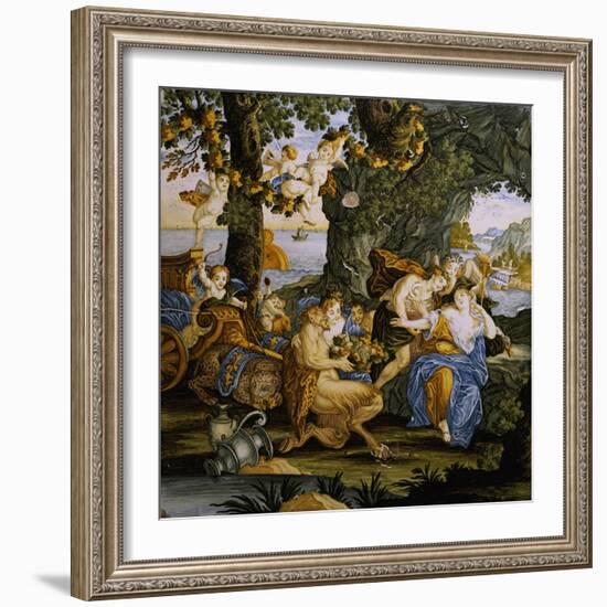 Bacchus and Ariadne, Decorative Detail from Storied Tile-Carmine Gentile-Framed Giclee Print