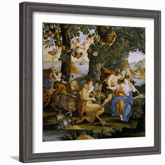 Bacchus and Ariadne, Decorative Detail from Storied Tile-Carmine Gentile-Framed Giclee Print