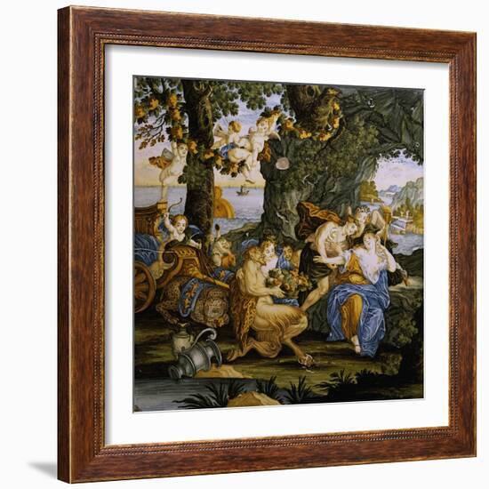 Bacchus and Ariadne, Decorative Detail from Storied Tile-Carmine Gentile-Framed Giclee Print