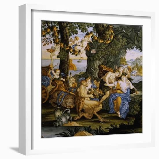 Bacchus and Ariadne, Decorative Detail from Storied Tile-Carmine Gentile-Framed Giclee Print