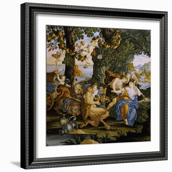 Bacchus and Ariadne, Decorative Detail from Storied Tile-Carmine Gentile-Framed Giclee Print