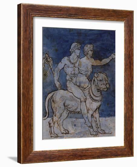 Bacchus and Ariadne Seated on a Leopard-Théodore Géricault-Framed Giclee Print