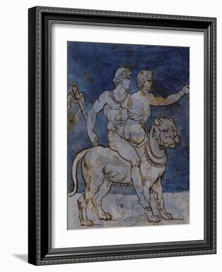 Bacchus and Ariadne Seated on a Leopard-Théodore Géricault-Framed Giclee Print