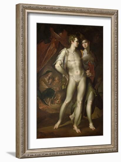 Bacchus and Ceres Leaving Venus, about 1590-Bartholomaeus Spranger-Framed Giclee Print